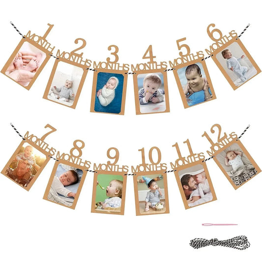Baby 1st Birthday Decoration Photo Banner