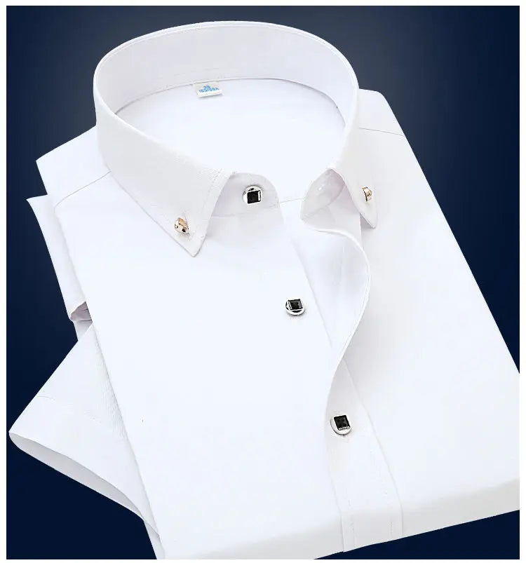High Quality Non-ironing Men Dress Shirt -Short Sleeve