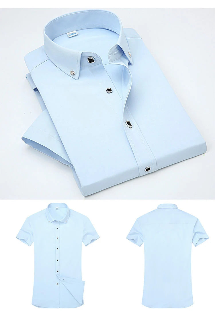 High Quality Non-ironing Men Dress Shirt -Short Sleeve