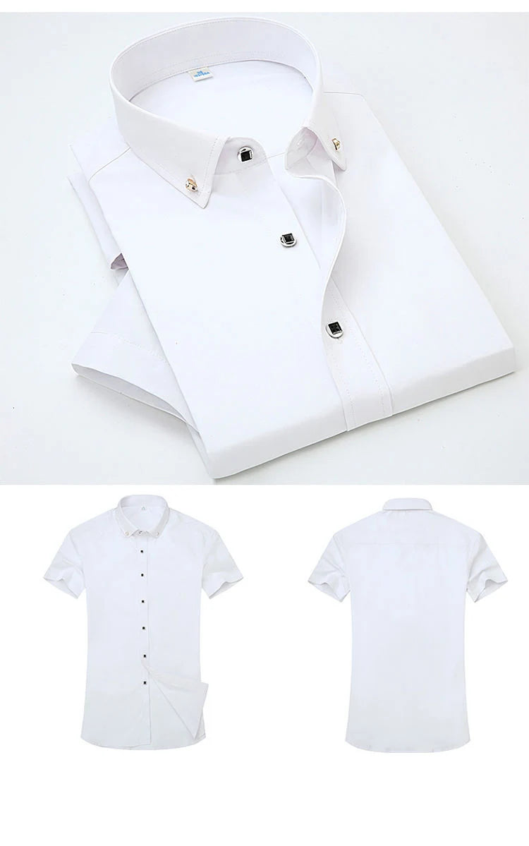 High Quality Non-ironing Men Dress Shirt -Short Sleeve