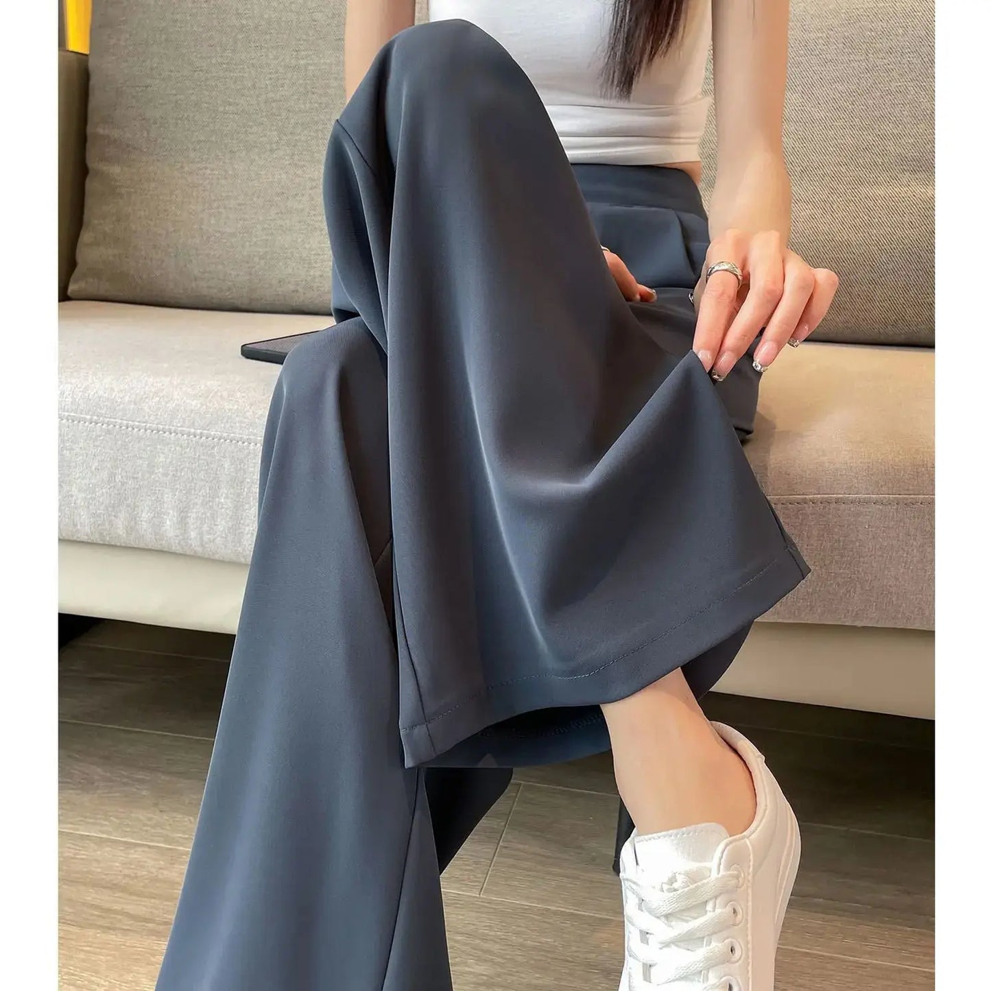 Wide Leg High Waist Casual Pants