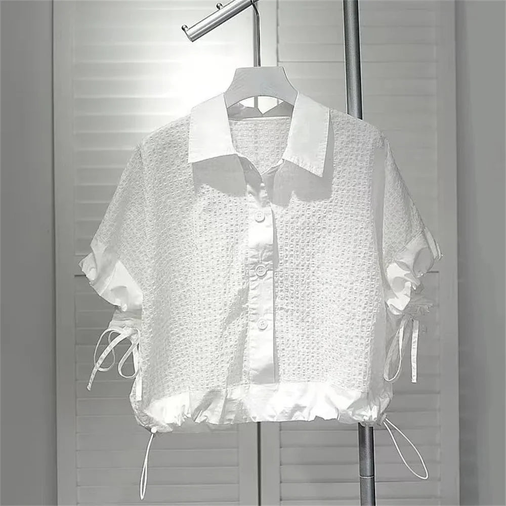 Loose Slim Drawstring Shirt