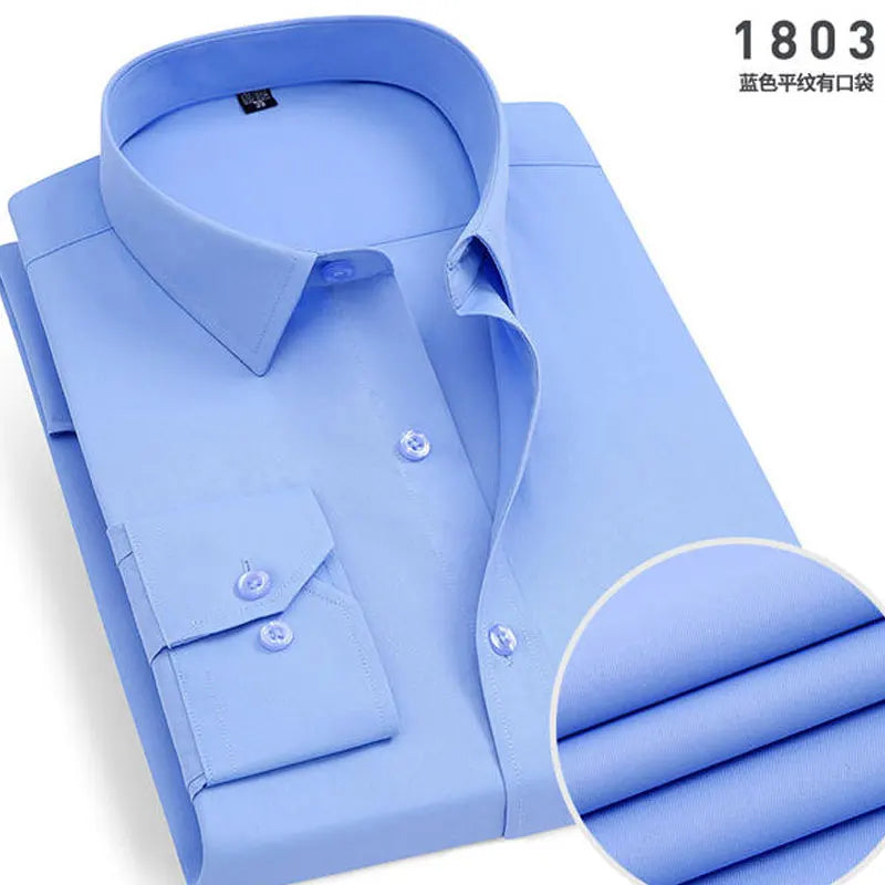 New Men's Dress Shirt Classic Solid