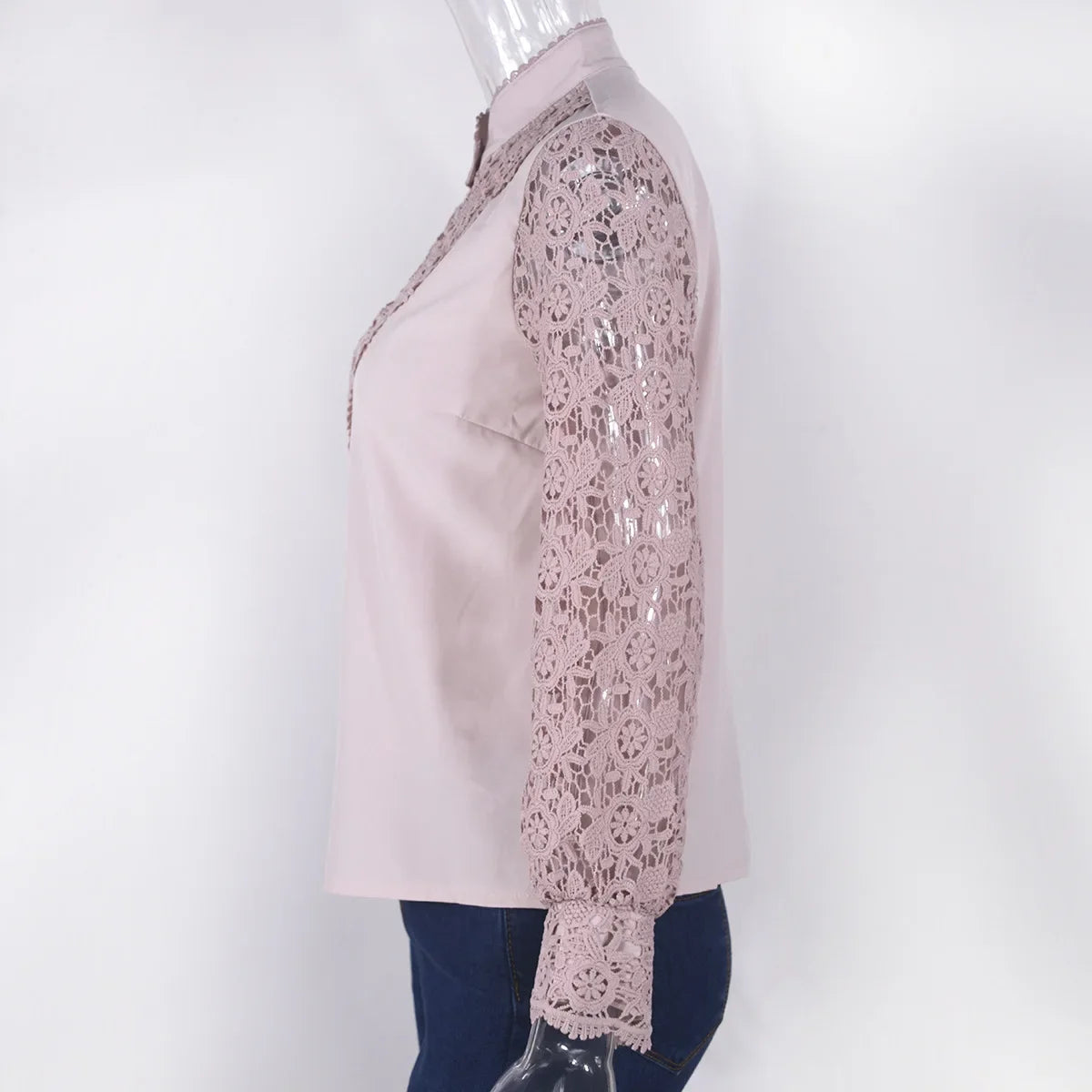 Elegant Blouses Office Spring Casual Button V-neck Long Sleeve