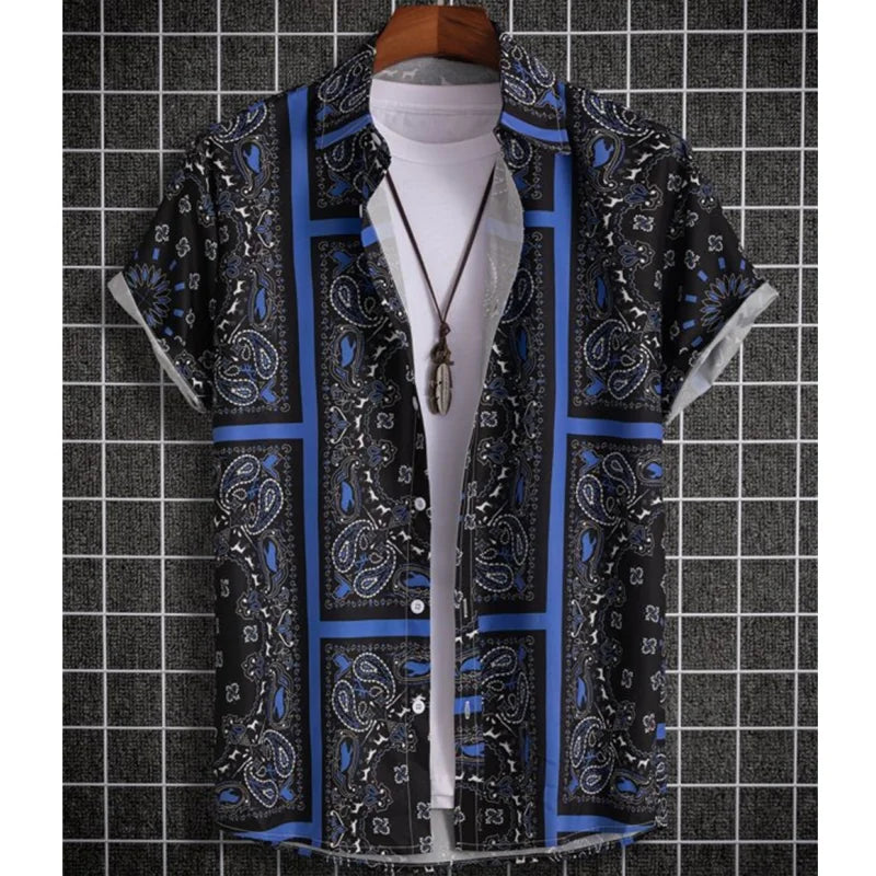 New Shirts For Men 3d Patchwork Plaid Printed Men’S Clothing Summer