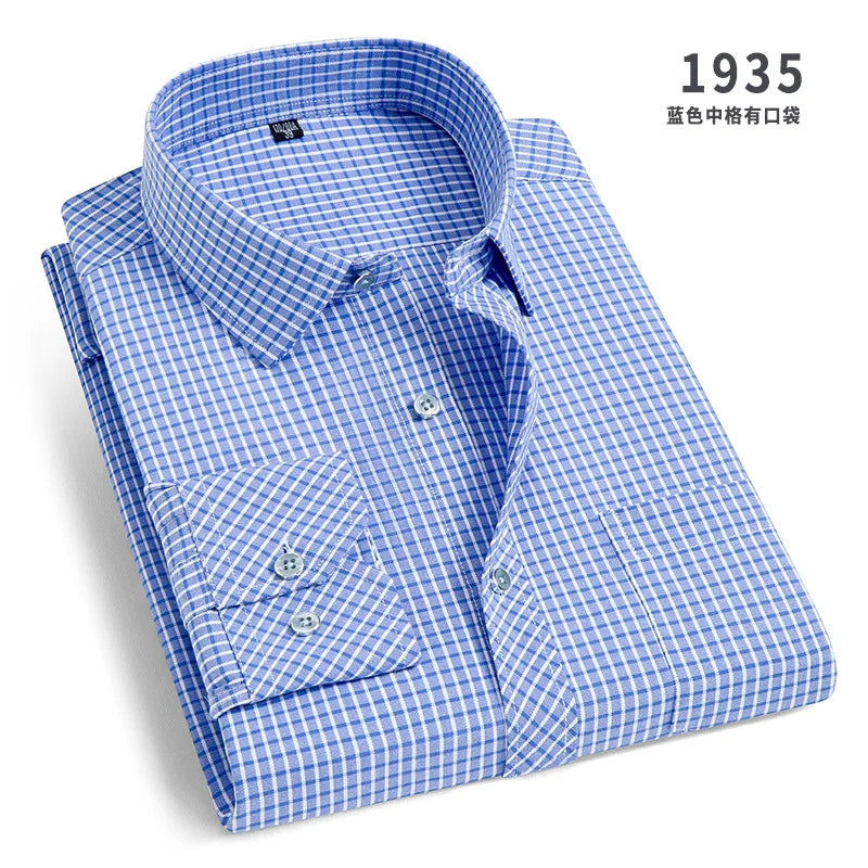 New Men's Dress Shirt Classic Solid