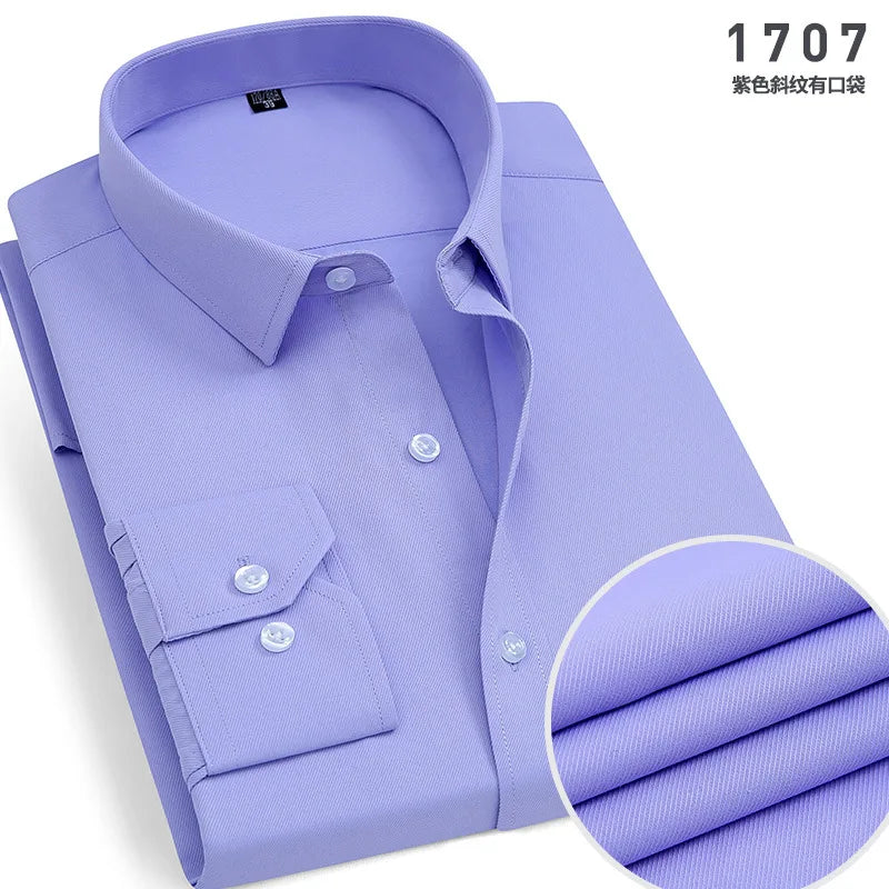 New Men's Dress Shirt Classic Solid