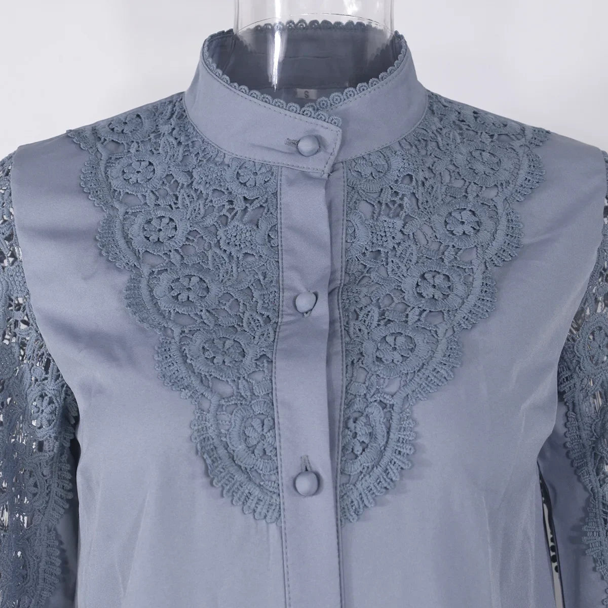 Elegant Blouses Office Spring Casual Button V-neck Long Sleeve