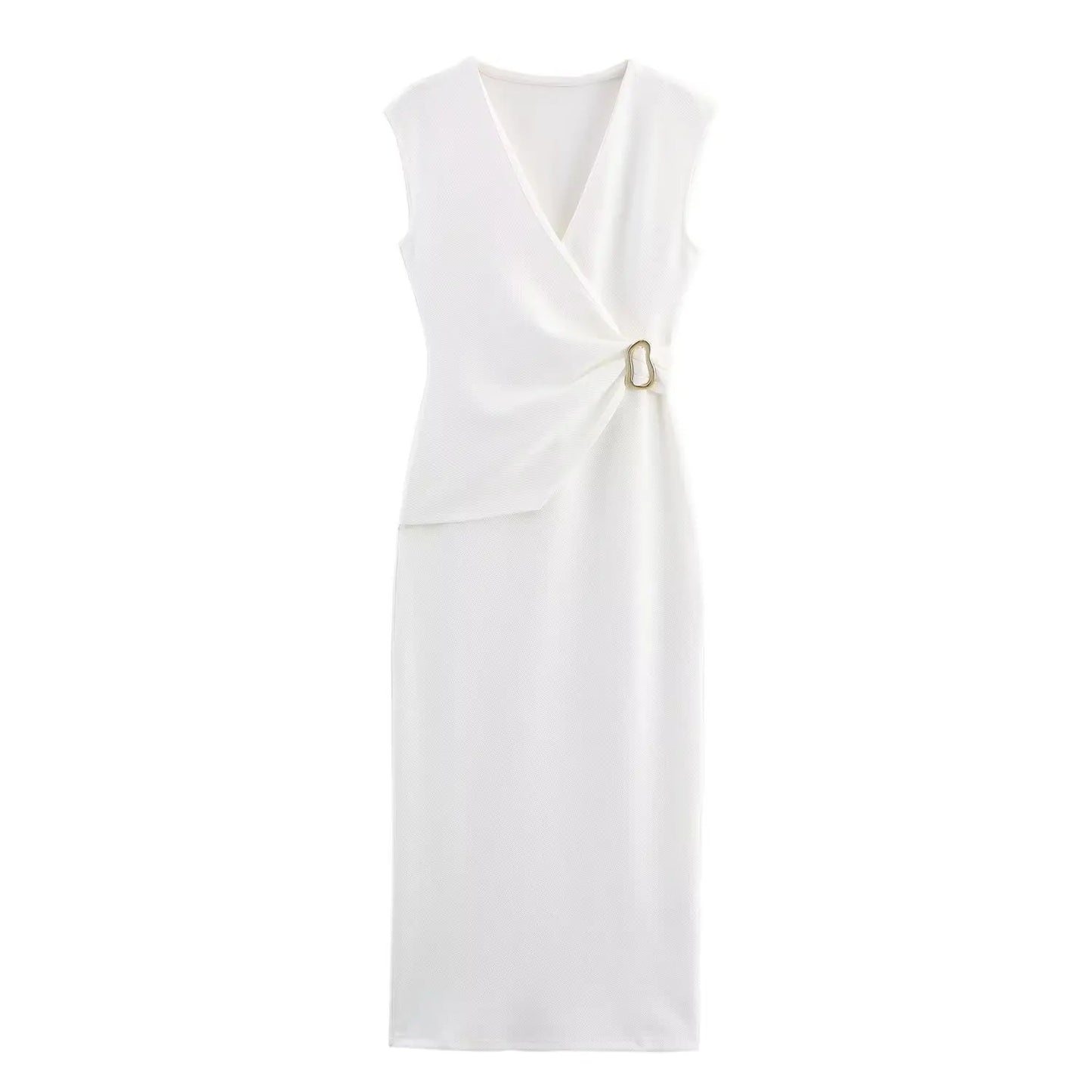 V-neck Sleeveless Long Dresses