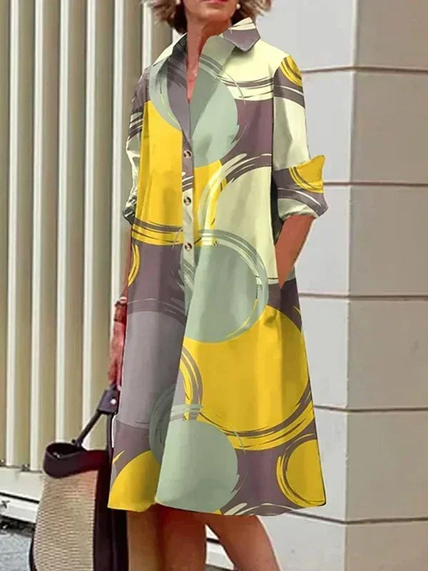 Women‘s  Dress Long Sleeves Buttoned