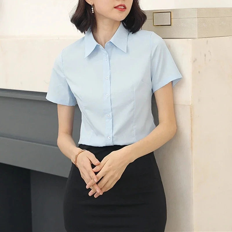 Fashion V-neck shirt Short Sleeve