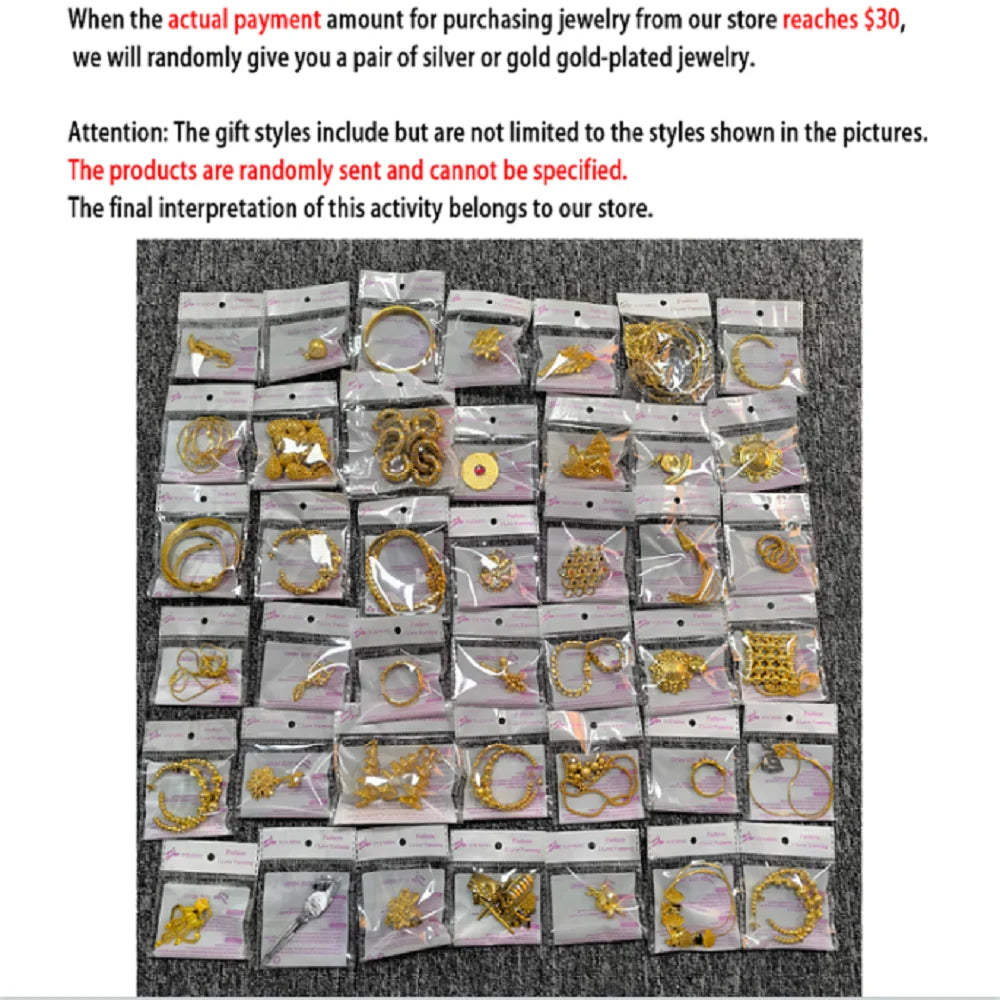 New Gold Plated Earrings Ring Set - Dubai Luxury Exaggerated Design