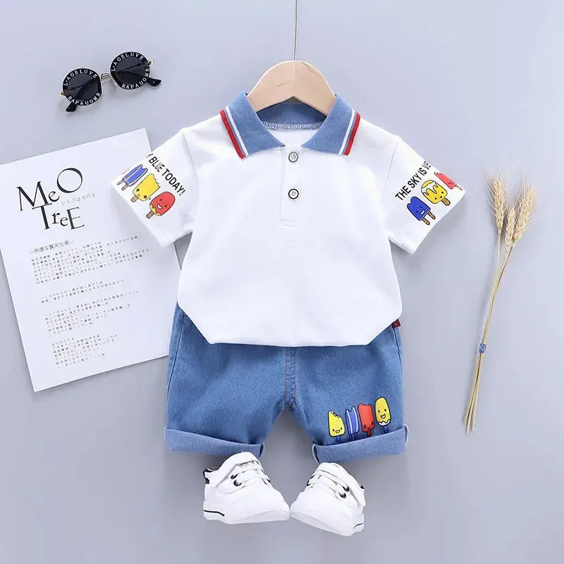 Baby Boy Clothes Set T-shirt+Shorts Kids Boy Summer Clothes