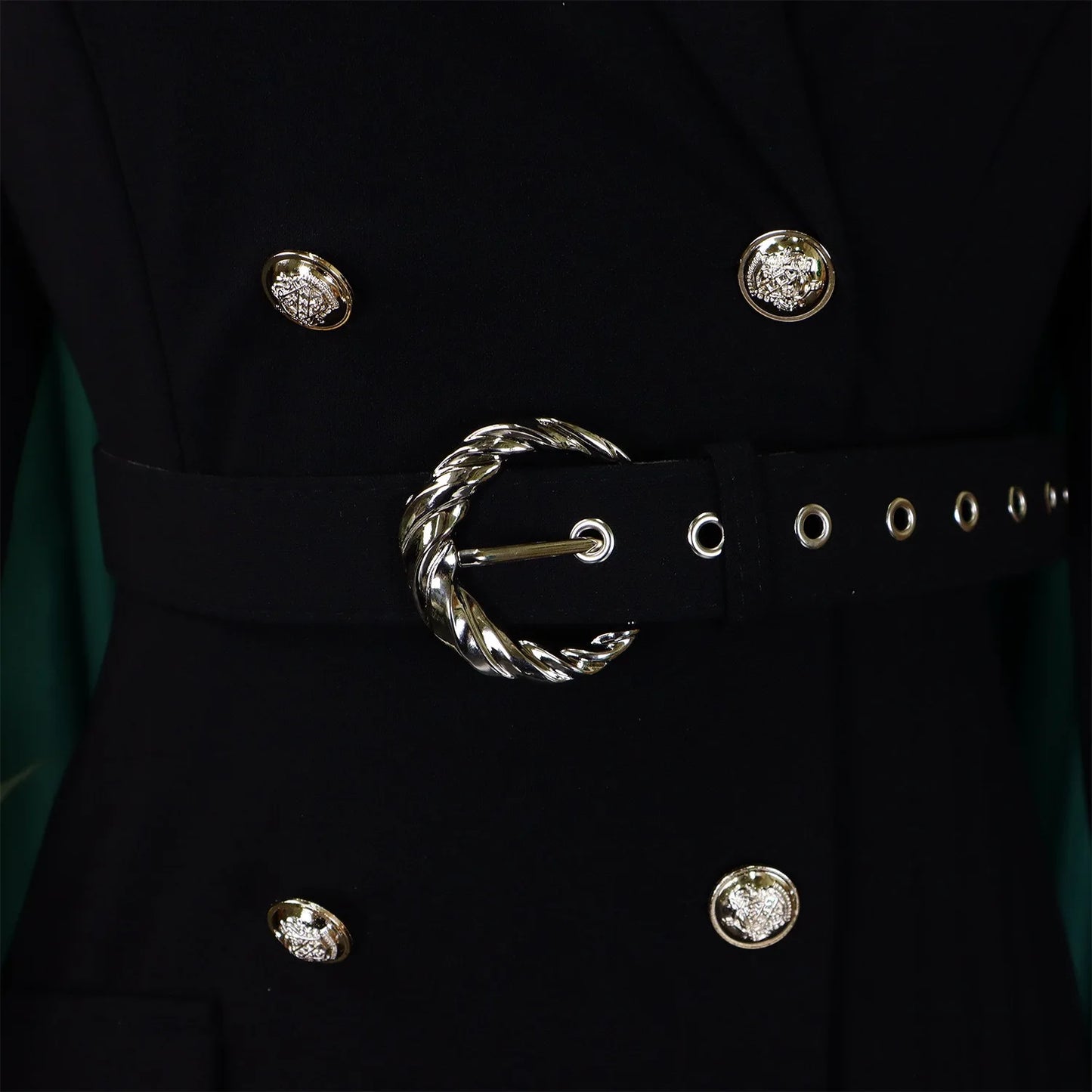 Pleated Mid-Calf Solid Dress