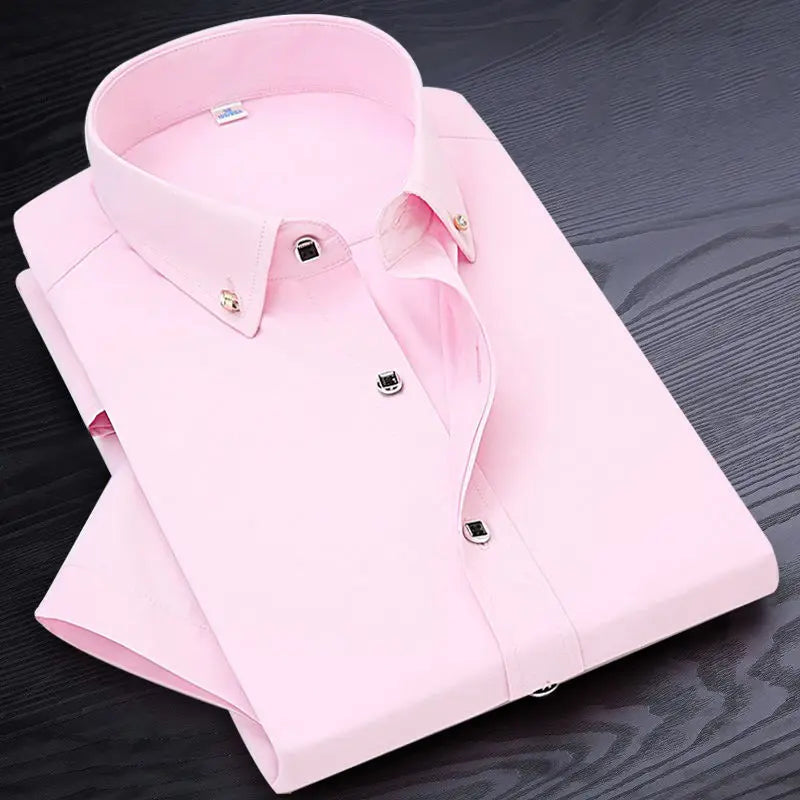High Quality Non-ironing Men Dress Shirt -Short Sleeve