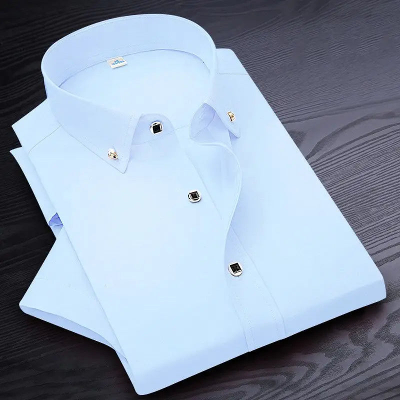 High Quality Non-ironing Men Dress Shirt -Short Sleeve
