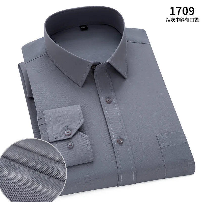 New Men's Dress Shirt Classic Solid