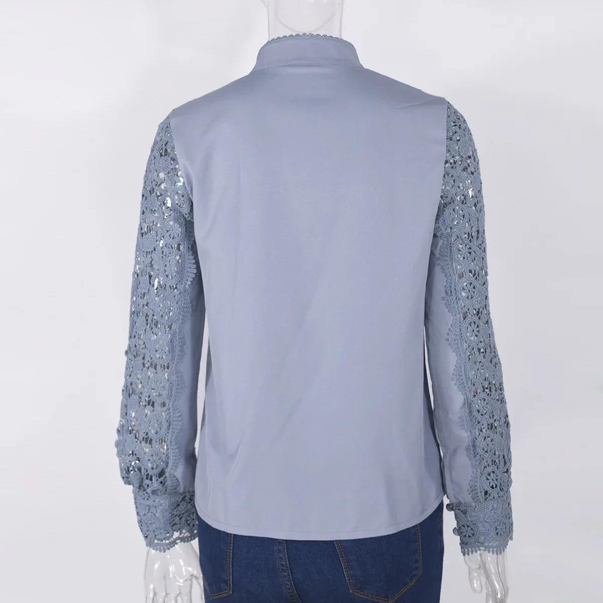 Elegant Blouses Office Spring Casual Button V-neck Long Sleeve