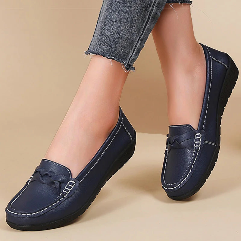 Soft Leather Flat Shoes