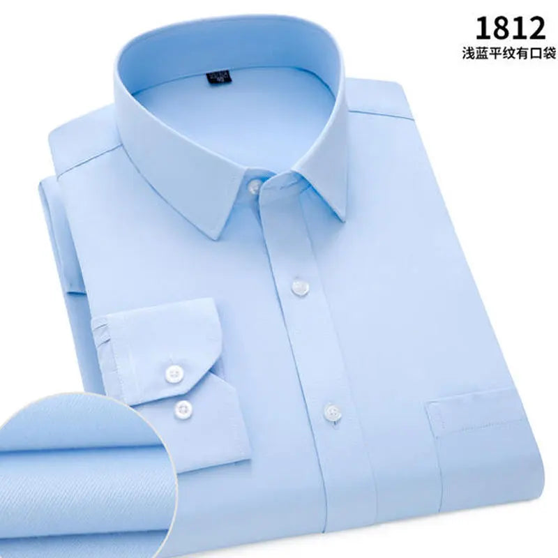 New Men's Dress Shirt Classic Solid