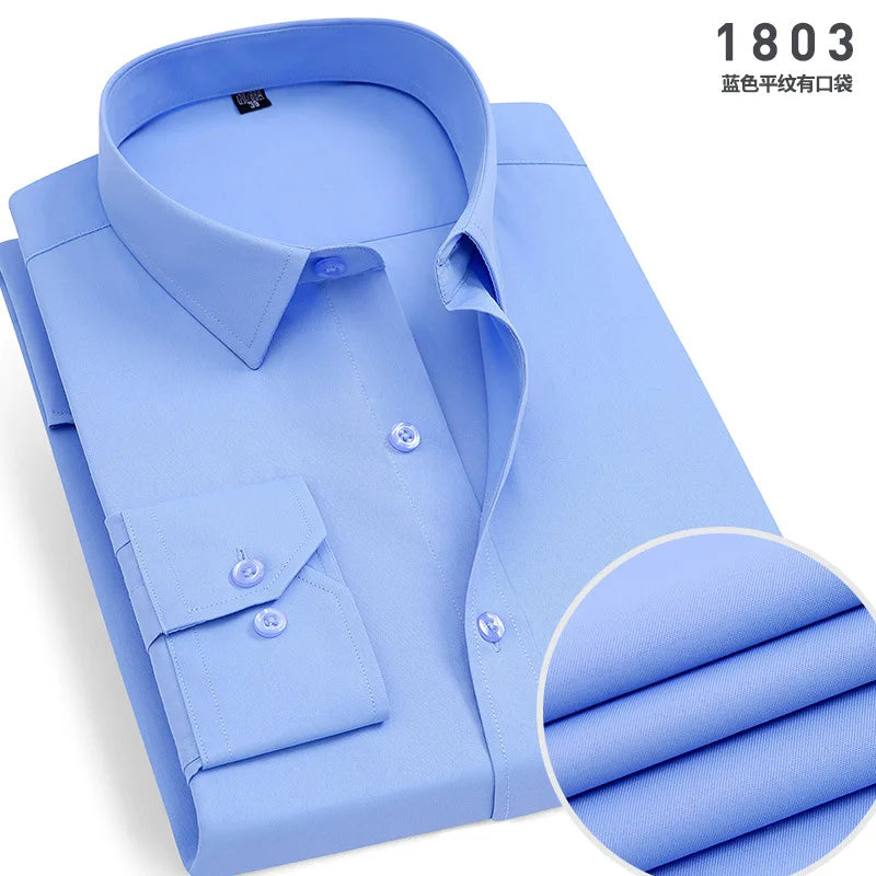 New Men's Dress Shirt Classic Solid