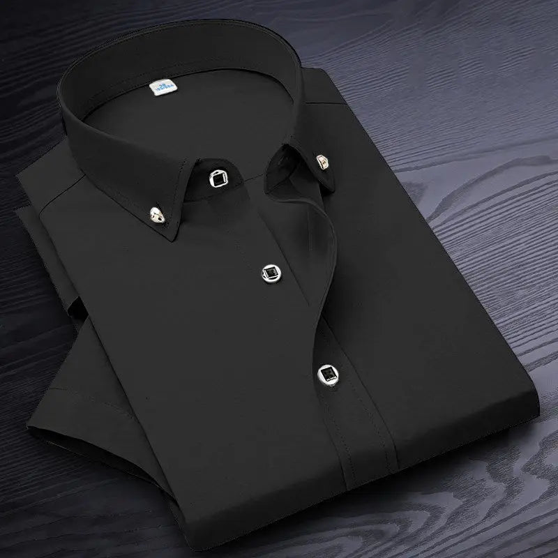 High Quality Non-ironing Men Dress Shirt -Short Sleeve