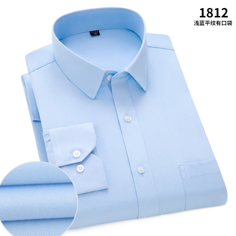New Men's Dress Shirt Classic Solid