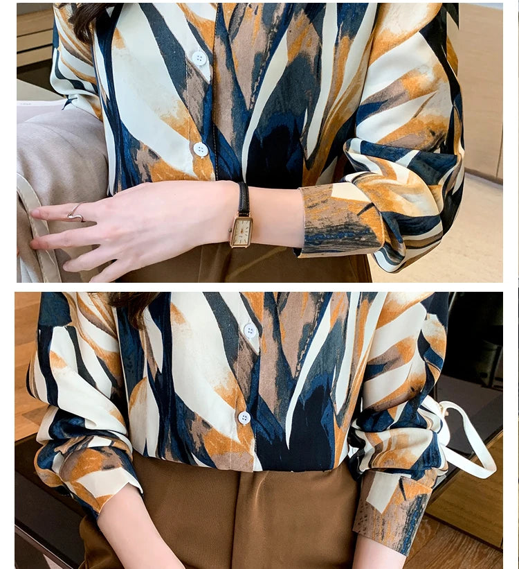 Women Blouse Top Vintage Button Up Shirts