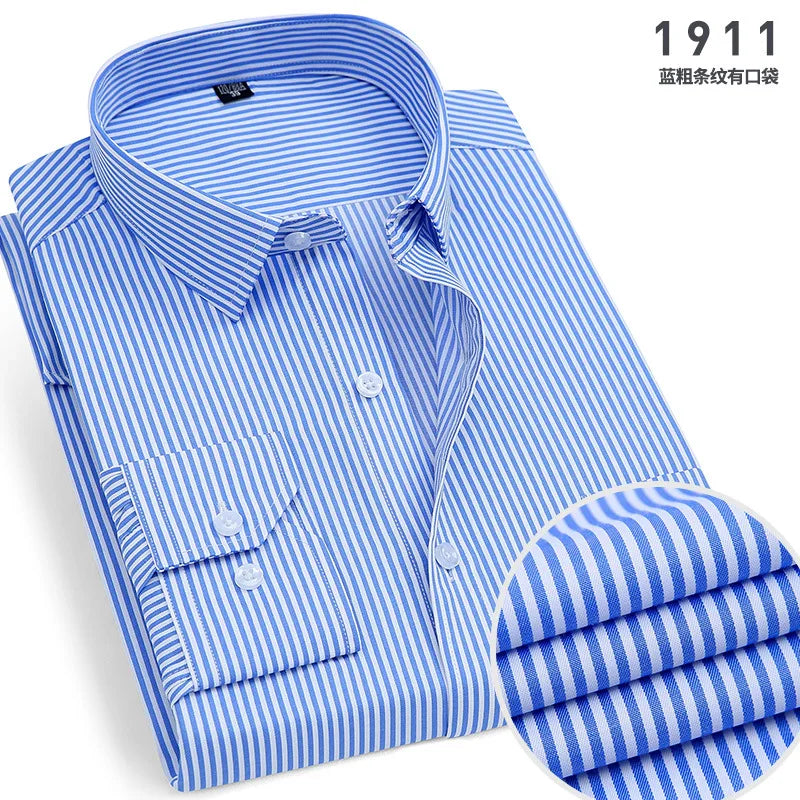New Men's Dress Shirt Classic Solid