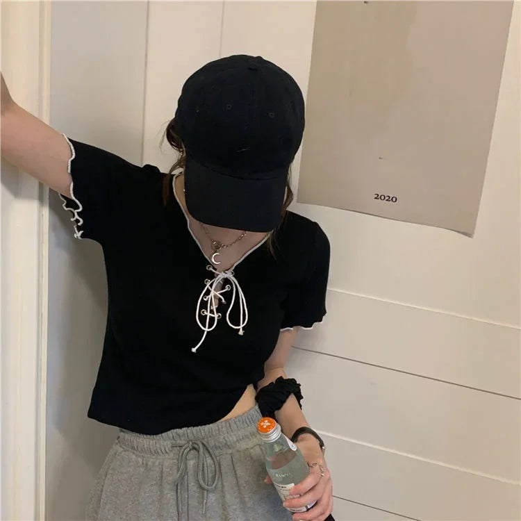 Woman T-shirts White V-neck