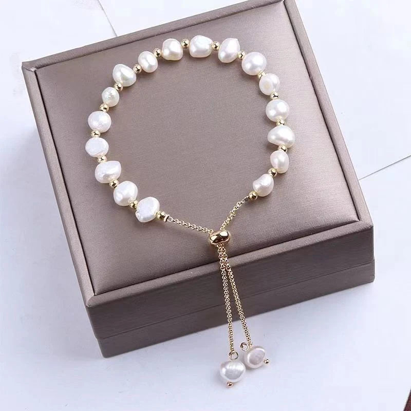 Elegant Baroque Pearl Beaded Bracelet