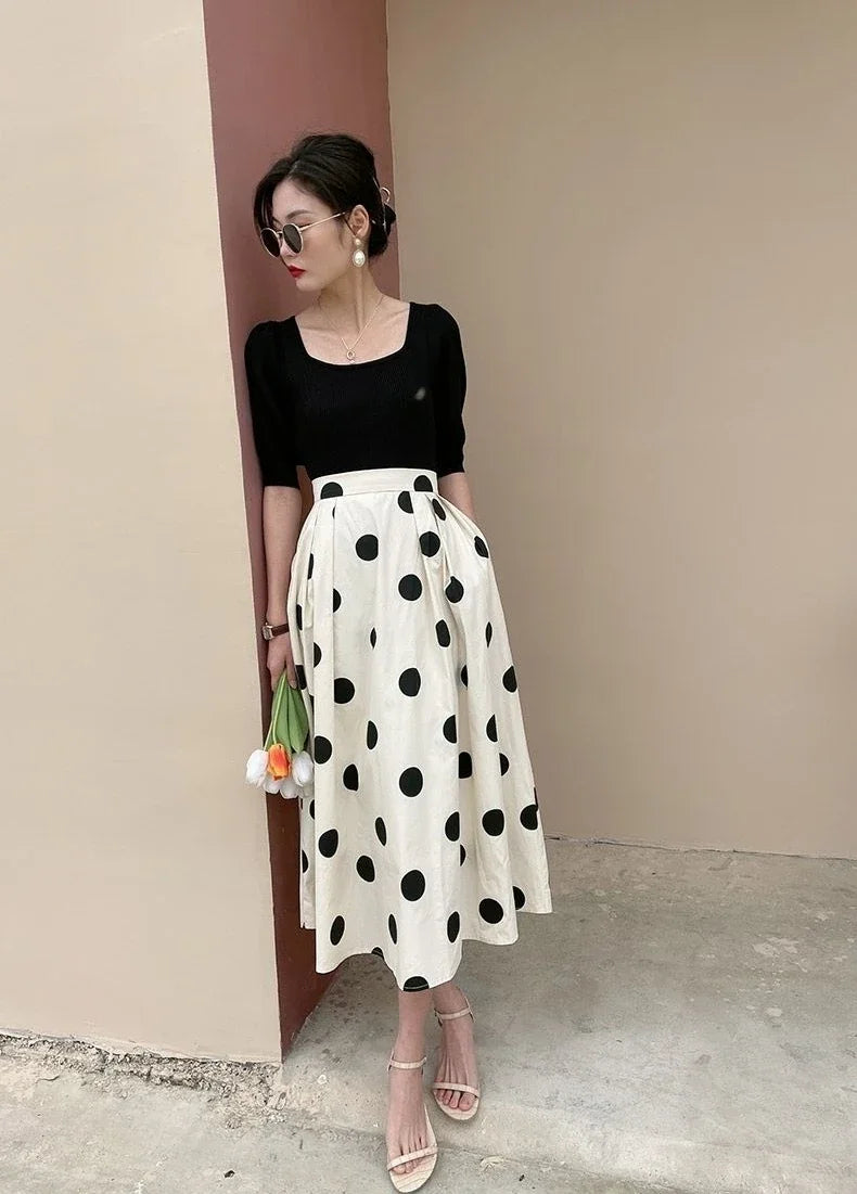 Chic and Elegant High Waist  Skirt - Vintage