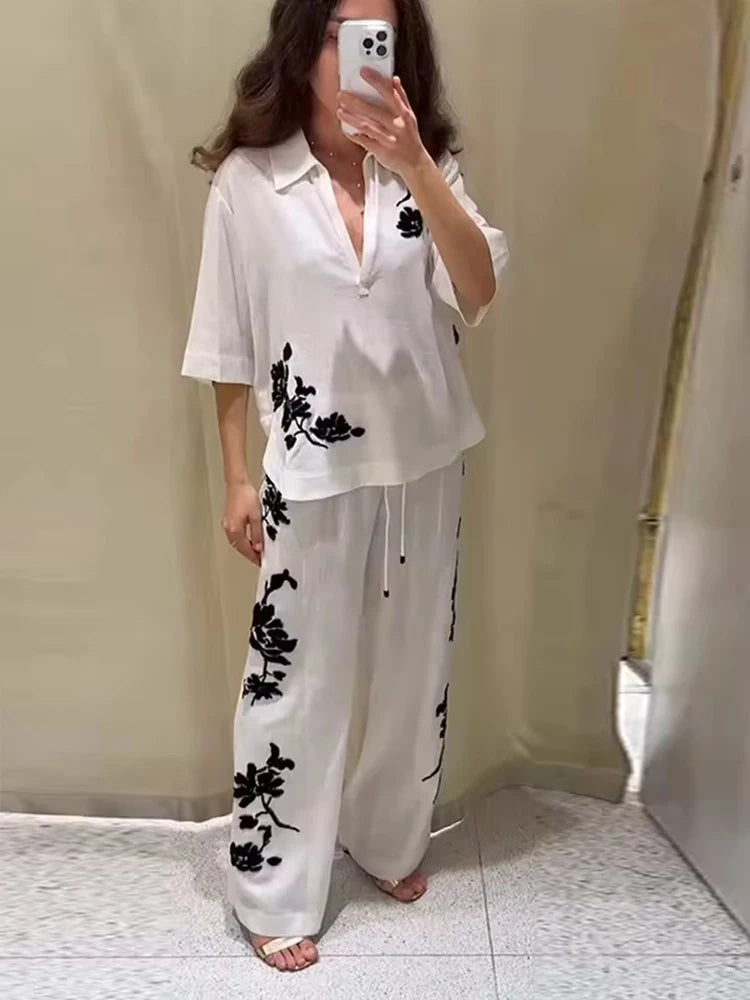 Tied Casual Pants 2 Pieces Sets