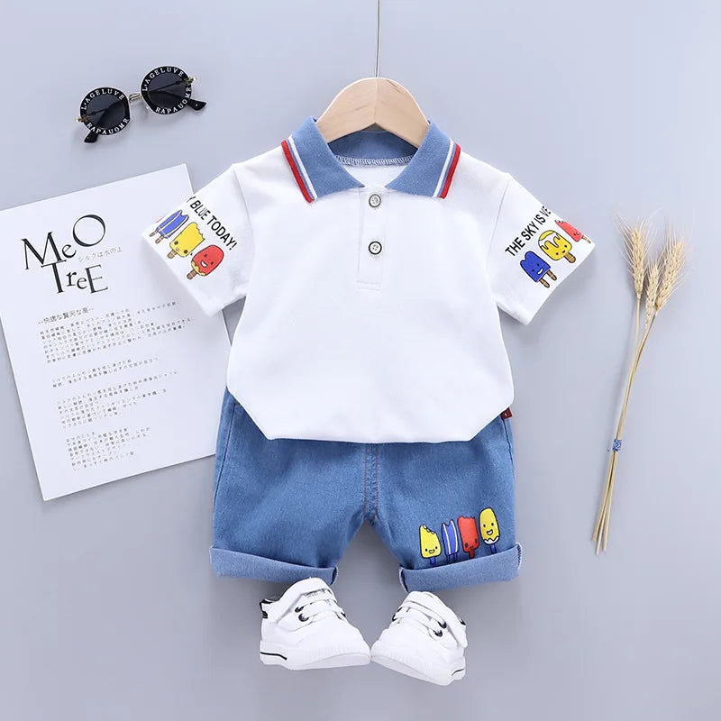 Boy Cotton Polo Shirt set