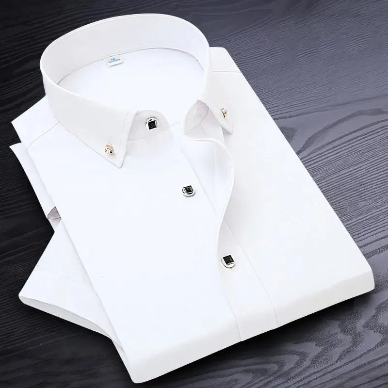 High Quality Non-ironing Men Dress Shirt -Short Sleeve