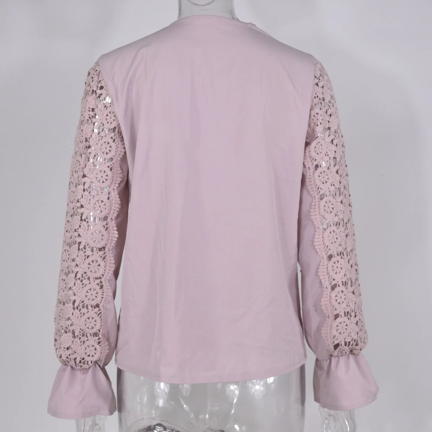 Elegant Blouses Office Spring Casual Button V-neck Long Sleeve