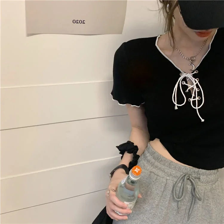 Woman T-shirts White V-neck