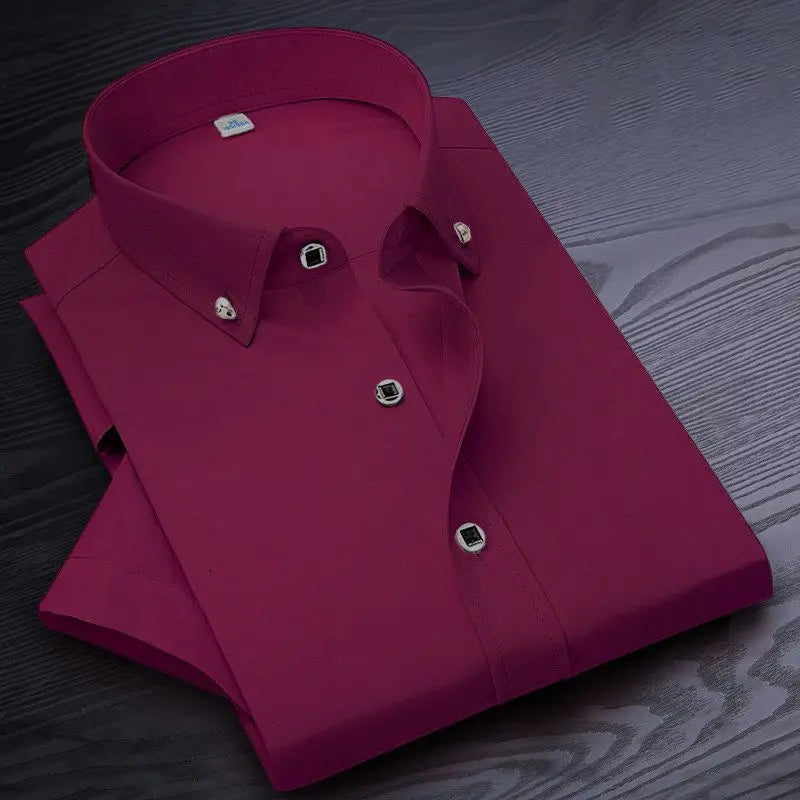 High Quality Non-ironing Men Dress Shirt -Short Sleeve
