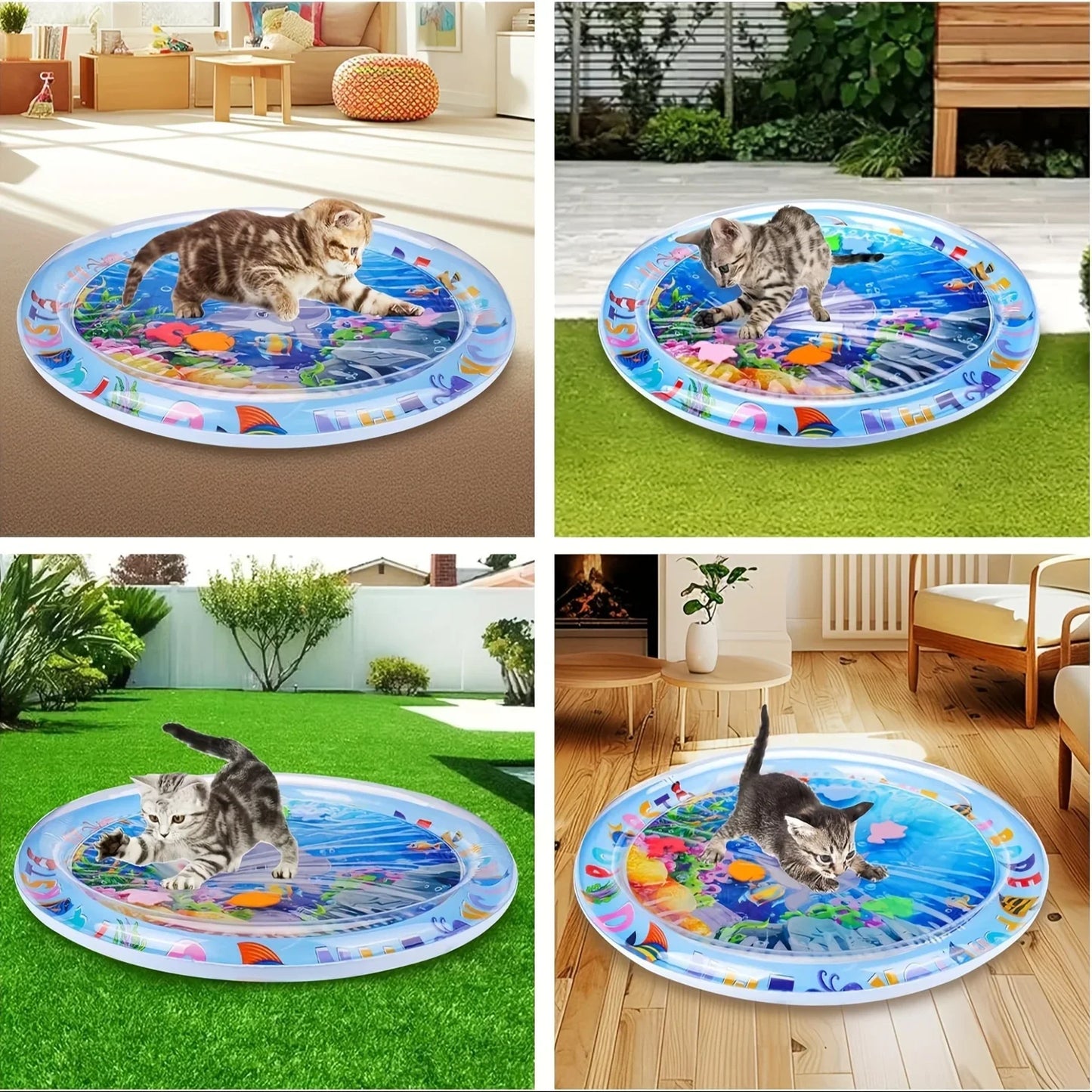 Cat Water Sensation Mat with Floating Fish