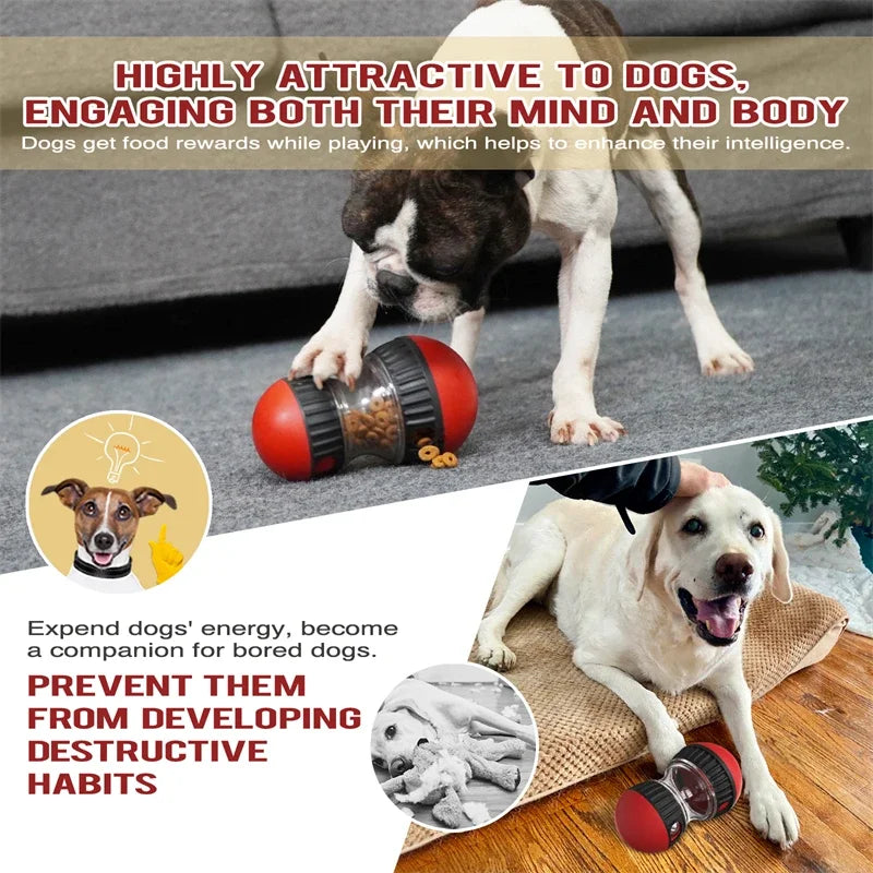 Dog Toys that Increase Intelligence /Elliptical Track Rolling Ball with Leaky Food opening