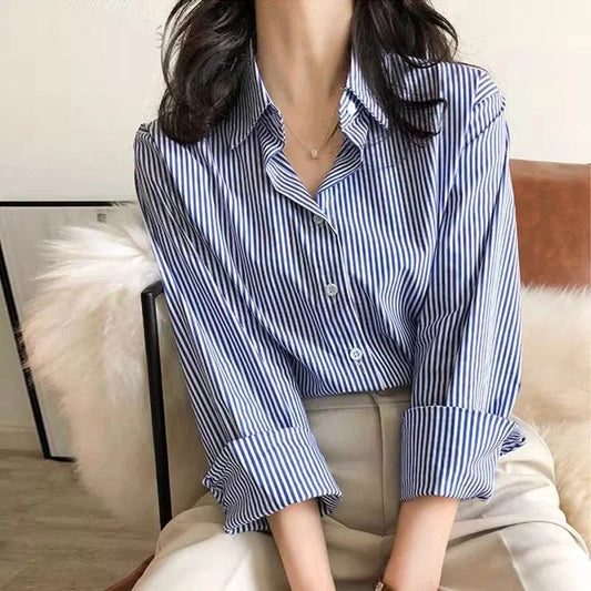 Classic Striped Spring or Autumn Blouse