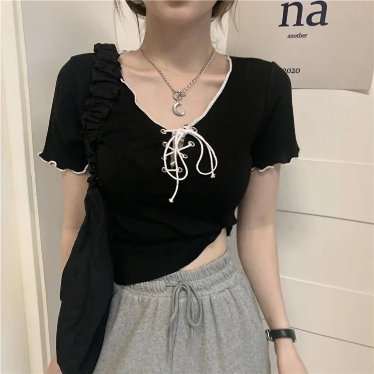 Woman T-shirts White V-neck