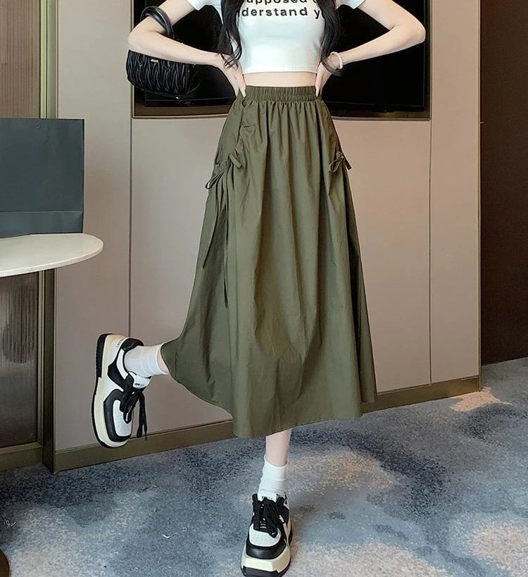 Skirts For Women Drawstring Cargo