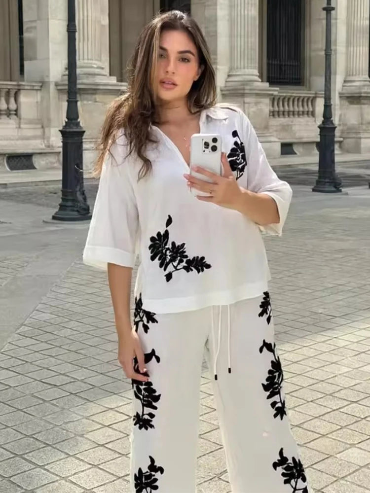 Tied Casual Pants 2 Pieces Sets