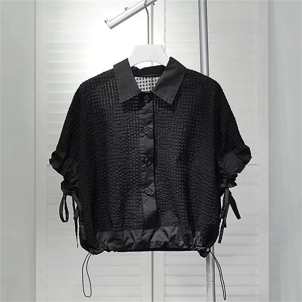 Loose Slim Drawstring Shirt