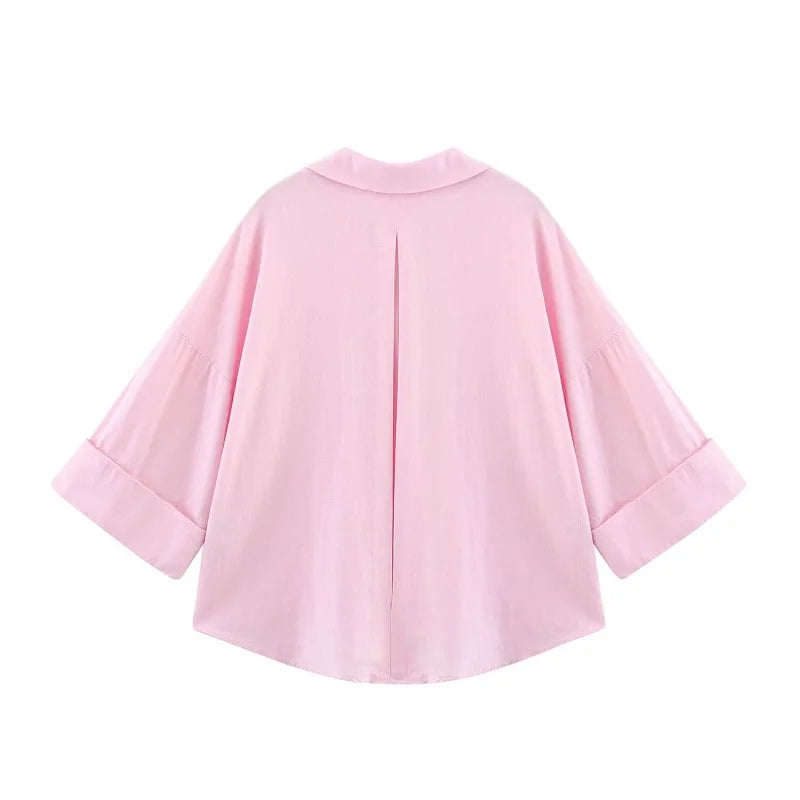 MUJER Women's Striped Oversize Shirts