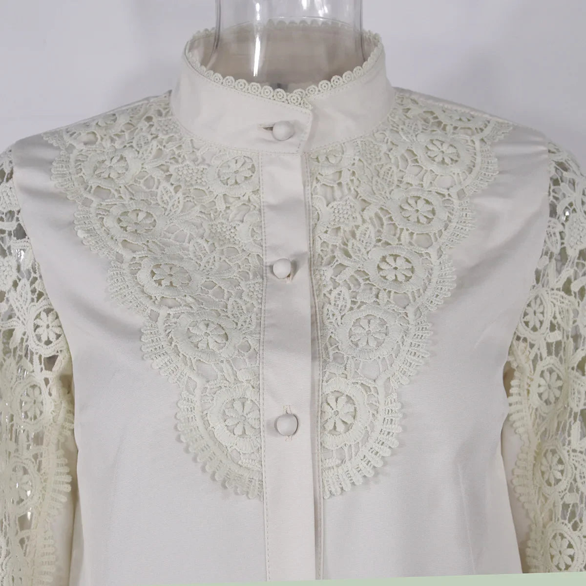 Elegant Blouses Office Spring Casual Button V-neck Long Sleeve