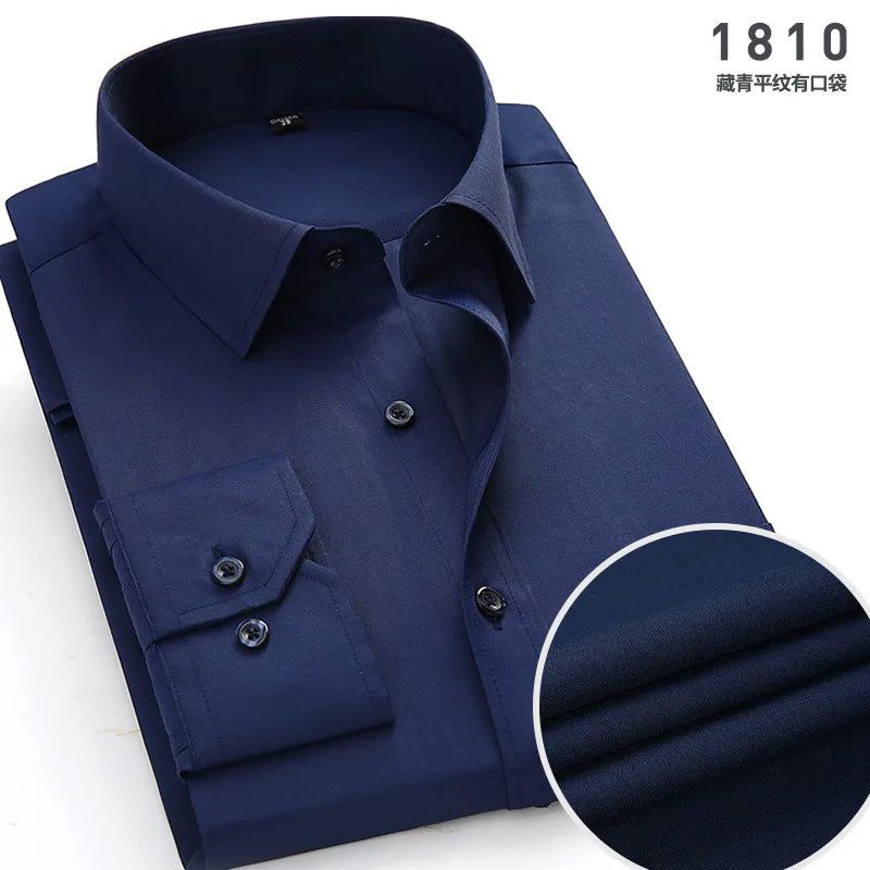 New Men's Dress Shirt Classic Solid