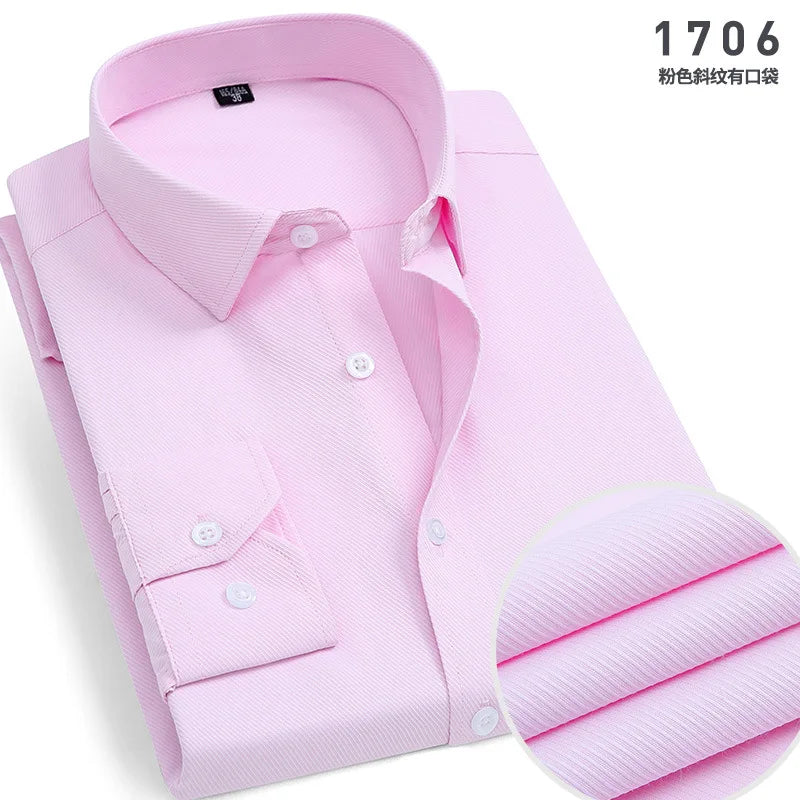 New Men's Dress Shirt Classic Solid