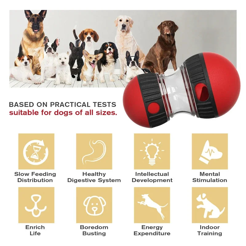 Dog Toys that Increase Intelligence /Elliptical Track Rolling Ball with Leaky Food opening